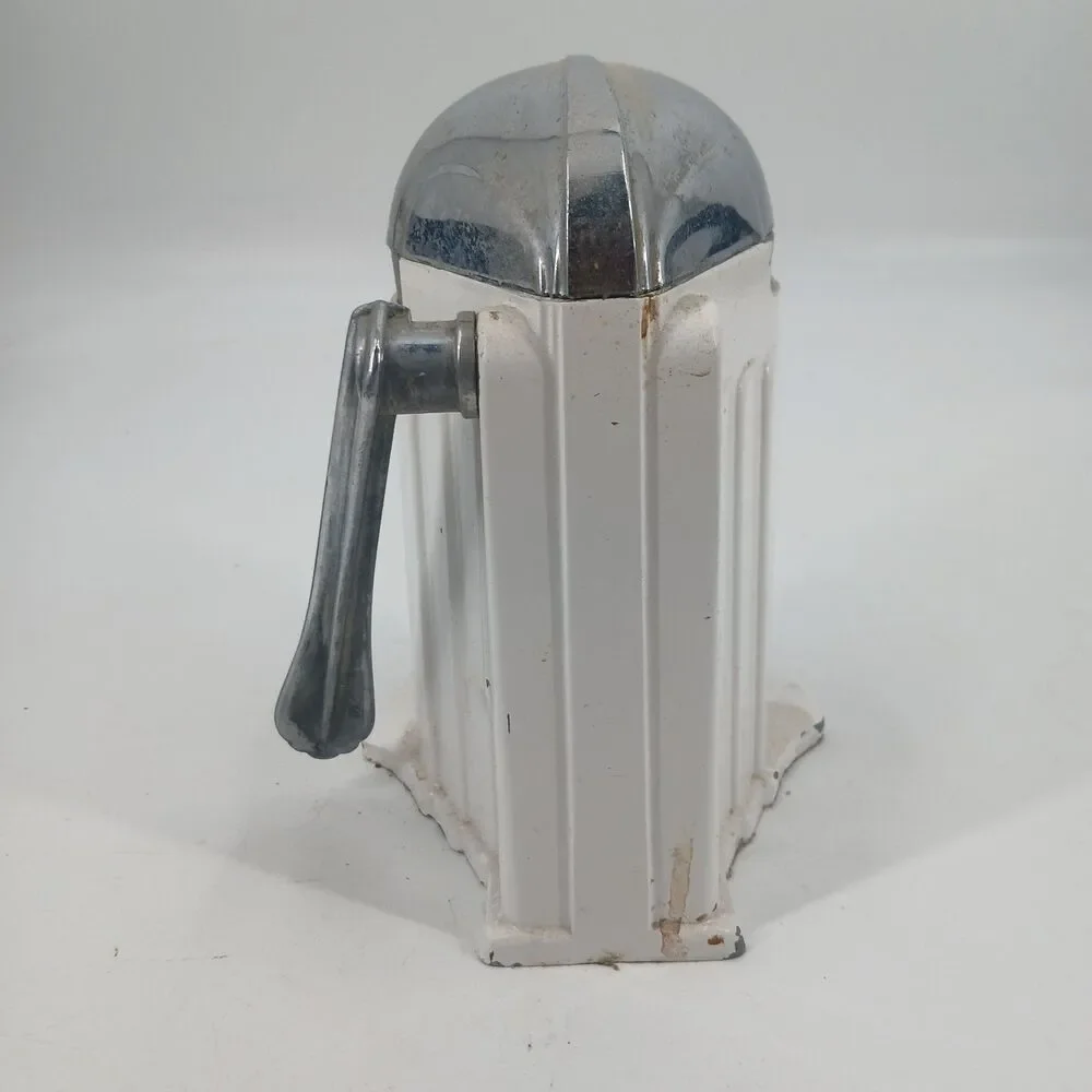 Vintage Juice-O-Mat Rival Chrome Metal Tabletop Juicer Citrus Squeezer